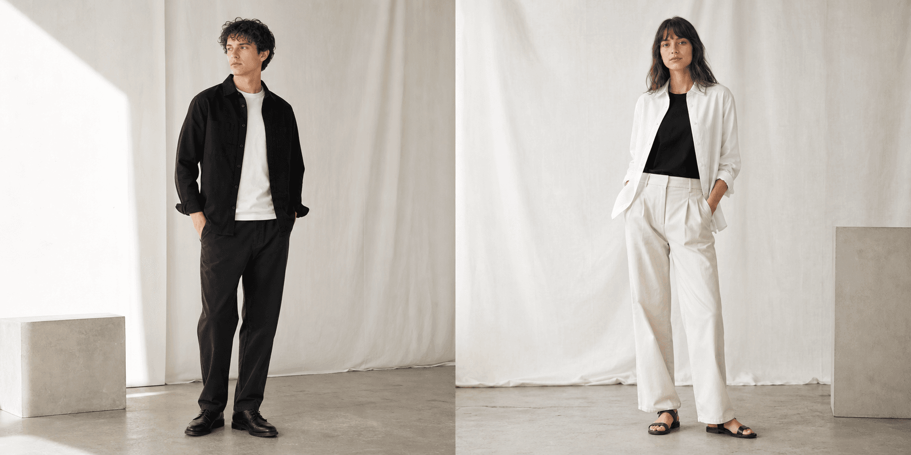 Áo thun và sơ mi cotton trắng đen